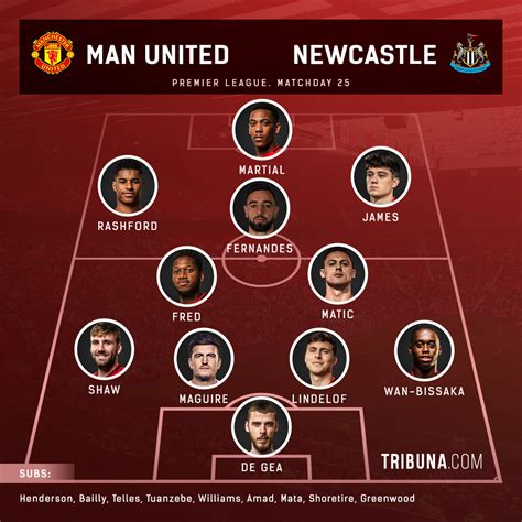 man utd vs newcastle line up